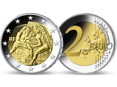 2-Euro-Gedenkmünze Frankreich Paris 2024 „Herkules & Notre-Dame“