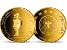 Zur perfekten Einstimmung auf das Sport-Event des Jahres: Die offizielle deutsche Gold-EURO-Ausgabe zur UEFA EURO 2024™