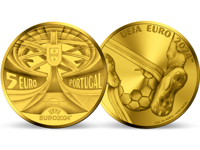 Offizielle Portugal Gold-Gedenkmünze zur UEFA EURO 2024™