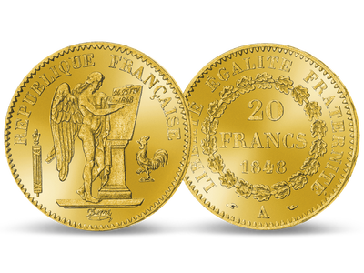 Nur zwei Jahre geprägt: Frankreich 20 Francs 1848 – 1849 Genius