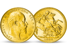Der Halb-Sovereign von Edward VII. wurde zwischen 1902 und 1910 aus massivem Gold geprägt.