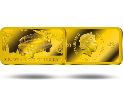 La collection monnaies-lingots officielles Harry Potter en or pur : Première monnaie «La voiture volante» !