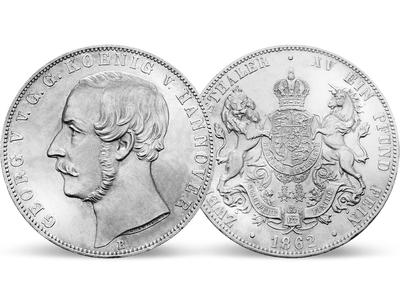 Münze des letzten Königs von Hannover - Doppeltaler 1854-1866 Georg V. 