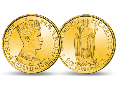 Seltenes Gold aus Norwegen − Haakon VII. 20 Kronen 1910