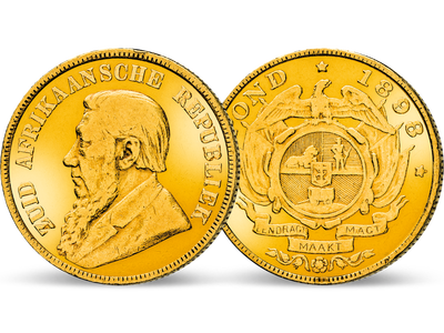 Südafrikas erste 1-Pfund-Goldmünze − 1 Pfund 1892-1900 Ohm Krüger