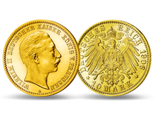 Die 10-Mark-Münze Kaiser Wilhelm II. in massivem Gold
