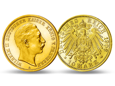 Der letzte deutsche Kaiser in massivem Gold