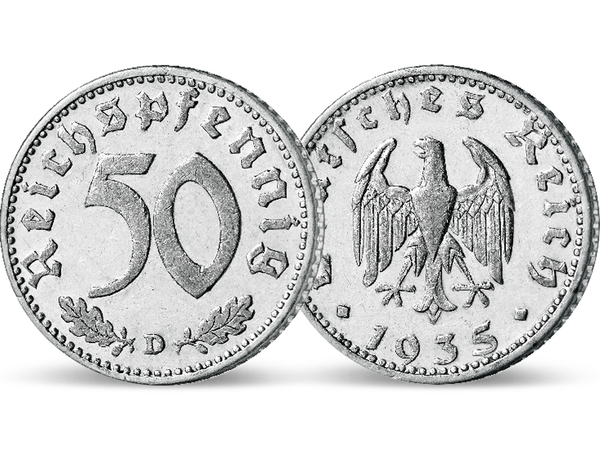 50-Reichspfennig-Münze des Dritten Reichs