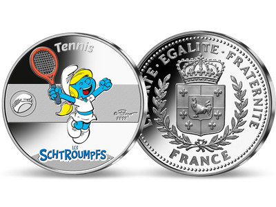 Frappe en argent Les Schtroumpfs « Tennis » 