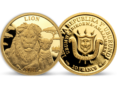 Monnaie en or pur «Lion» Burundi 2023