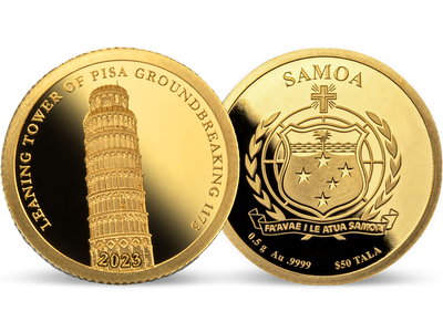 Monnaie en or pur « La Tour de Pise » Samoa 2023