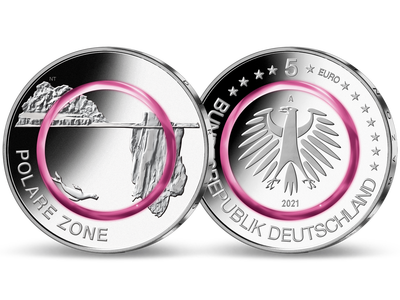 5 Euro 2021 „Polare Zone“ – Polierte Platte - Prägezeichen F 