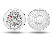 Magisches Highlight für jede Sammlung: die neue offizielle 10-Euro-Silber-Gedenkmünze Frankreichs „HARRY POTTER™ – Hogwarts™“ 2022 mit brillanter Farbveredelung!