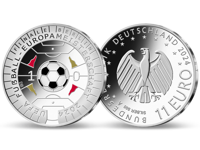La monnaie sensation 2024 - La première monnaie commémorative allemande de 11 euros pour l'UEFA EURO 2024™ en argent fin !