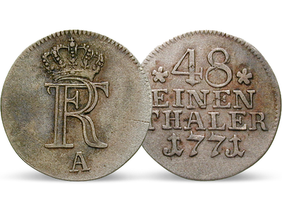 Wichtige Kleinmünze Friedrichs des Großen – 1/48 Reichstaler 1740-1781