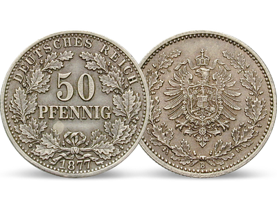 Deutsches Kaiserreich 50 Pfennig 1877-1878