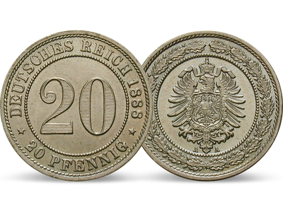 Deutsches Kaiserreich 20 Pfennig 1887-1888