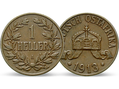 Deutsch-Ostafrikas einziger Heller − 1 Heller Kupfer 1904-1913