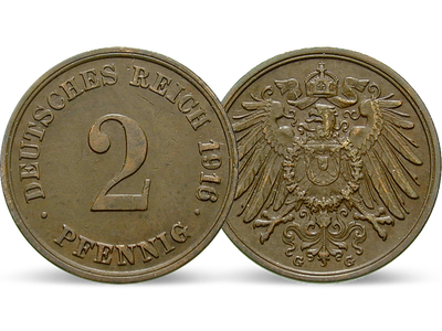 Deutsches Kaiserreich 2 Pfennig 1904-1916