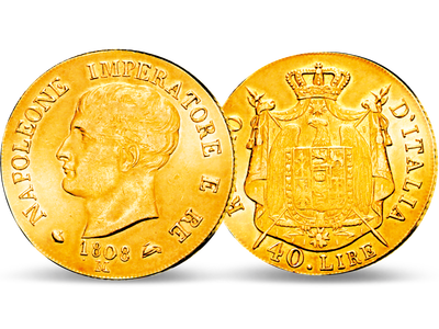 Das letzte Gold von Napoléon Bonaparte – Italien 40 Lire 1808 – 1814