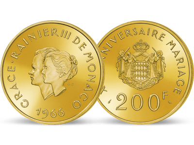 Die einzige 200-Francs-Goldmünze Monacos – Rainier III. 1966 prägefrisch