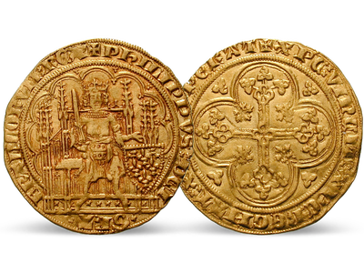 Frankreich Ecu d'or à la chaise 1328-1350 Philipp VI.