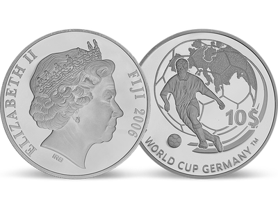 Fidschi 10 Dollars: Silbermünze zur Fußball-Weltmeisterschaft in Deutschland 2006