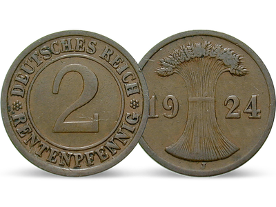 Weimarer Republik 2 Rentenpfennig 1923-1924