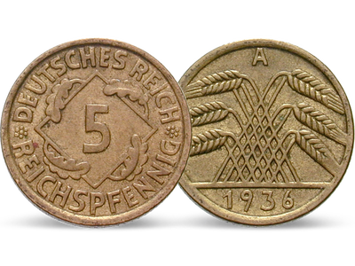 Weimarer Republik 5 Reichspfennig 1924-1936