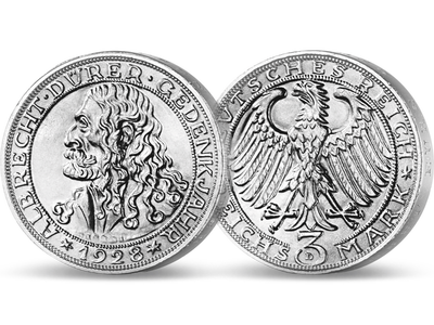 Zum 400. Todestag Albrecht Dürers - Weimarer Republik 3 Reichsmark 1928