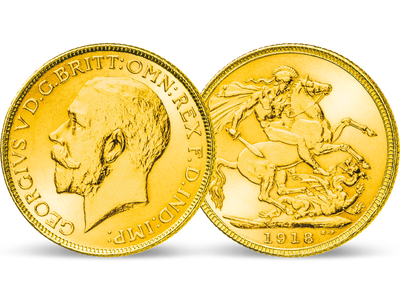 Der einzige Sovereign aus Indien − Georg V. Gold-Sovereign 1918