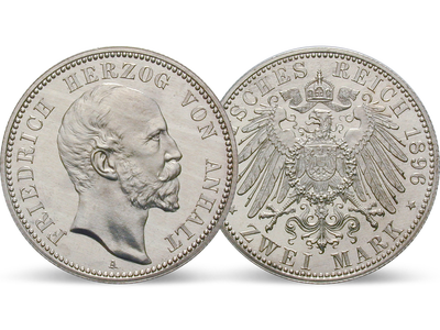 Deutsches Reich / Anhalt 2 Mark 1896/1901 Herzog Friedrich I.