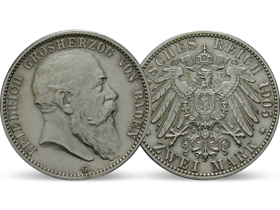 Deutsches Reich / Baden 2 Mark 1902-1907 Großherzog Friedrich I.