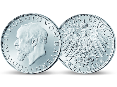 Deutsches Reich / Bayern 2 Mark 1914 König Ludwig III.