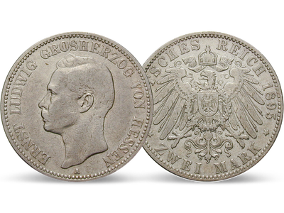 Deutsches Reich / Hessen 2 Mark 1895-1900 Großherzog Ernst Ludwig