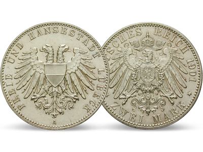 Deutsches Reich / Lübeck 2 Mark 1901