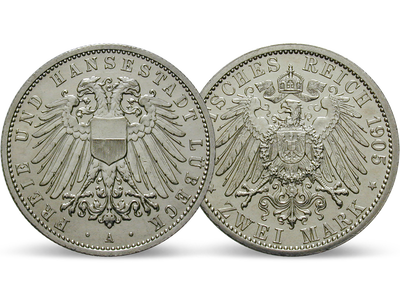 Deutsches Reich / Lübeck 2 Mark 1904-1912