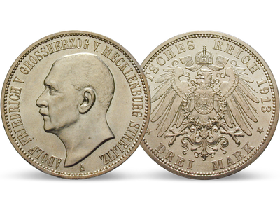 Deutsches Reich / Mecklenburg-Strelitz 3 Mark 1913 Großherzog Adolf Friedrich V.