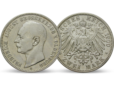 Deutsches Reich / Oldenburg 2 Mark 1900-1901 Großherzog Friedrich August