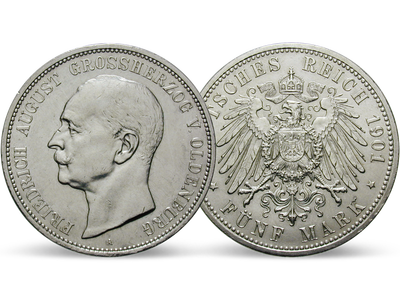 Deutsches Reich / Oldenburg 5 Mark 1900-1901 Großherzog Friedrich August