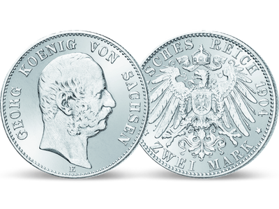 Deutsches Reich / Sachsen 2 Mark 1903-1904 König Georg