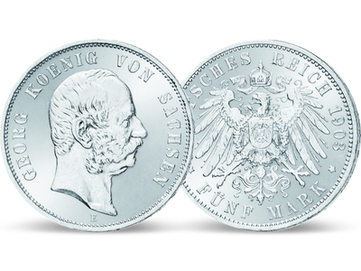 Deutsches Reich / Sachsen 5 Mark 1902-1904 König Georg