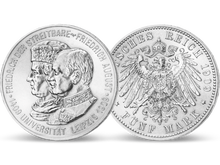 Die 5-Mark-Münze von 1909 zu Ehren der Universität Leipzig