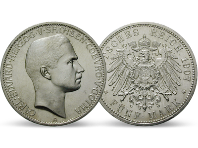 Deutsches Reich / Sachsen-Coburg und Gotha 5 Mark 1907 Herzog Carl Eduard
