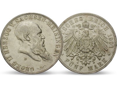 Deutsches Reich / Sachsen-Meiningen 5 Mark 1900-1901 Herzog Georg II.
