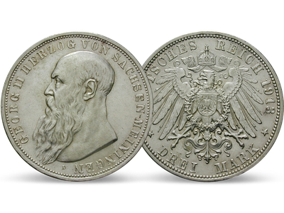 Deutsches Reich / Sachsen-Meiningen 3 Mark 1908/1913 Herzog Georg II.