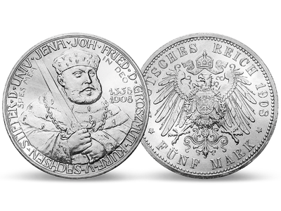 Eine der seltensten Münzen des Deutschen Kaiserreiches - 5 Mark 1908