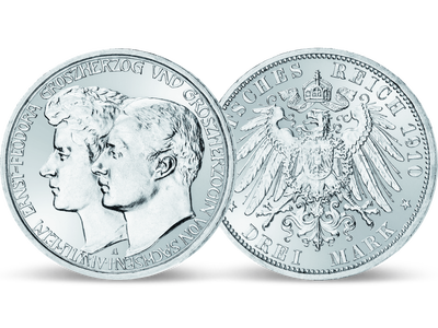 Deutsches Reich / Sachsen-Weimar-Eisenach 3 Mark 1910 Großherzog Wilhelm Ernst
