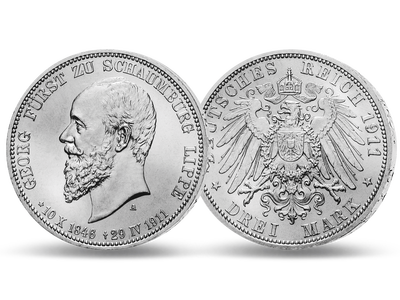 Deutsches Reich / Schaumburg-Lippe 3 Mark 1911 Fürst Georg