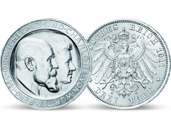 3-Mark-Münze von König Wilhelm II.